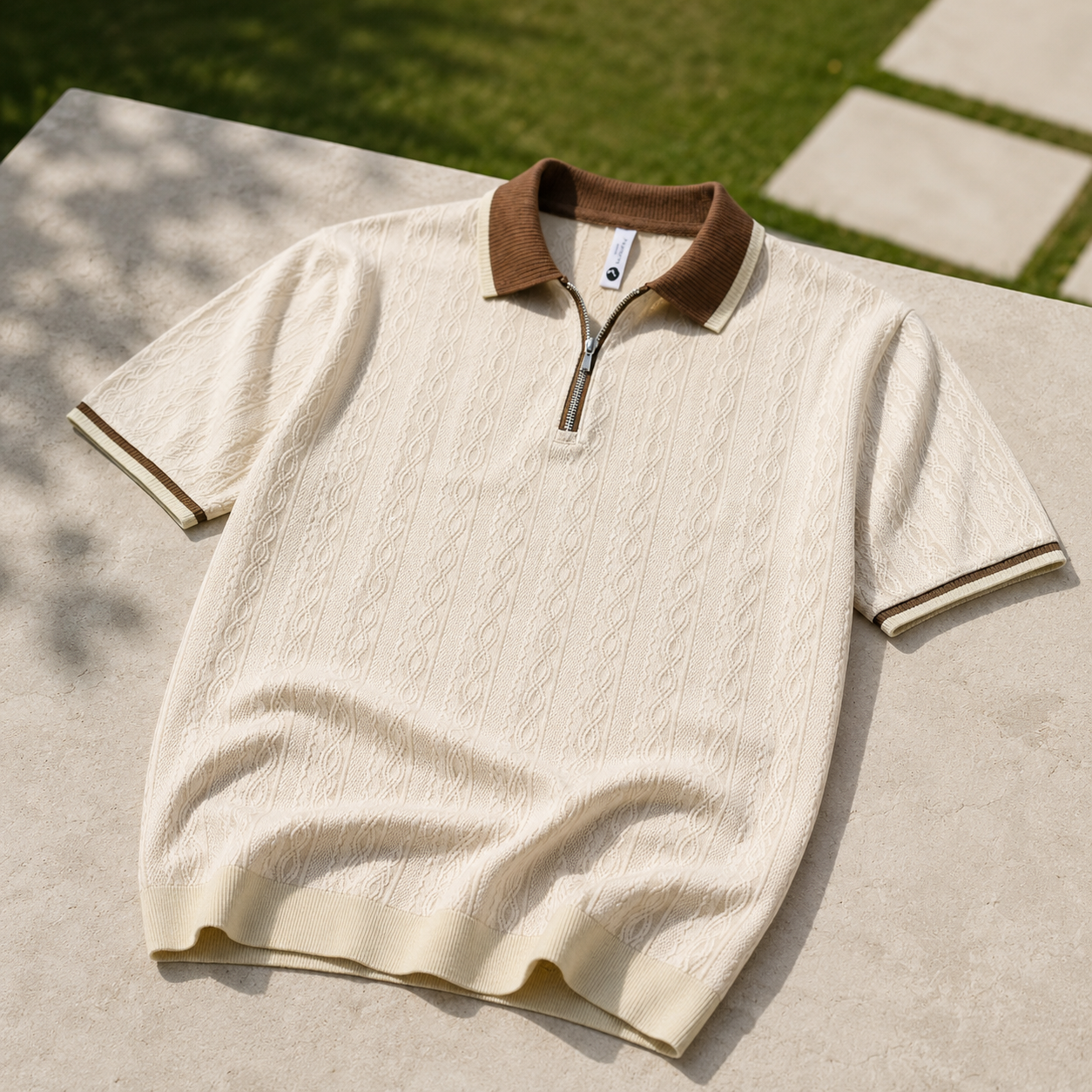 Polo de punto con cremallera